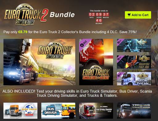 Цифровая дистрибуция - Bundle Stars: The Euro Truck Simulator 2 Collector's Bundle